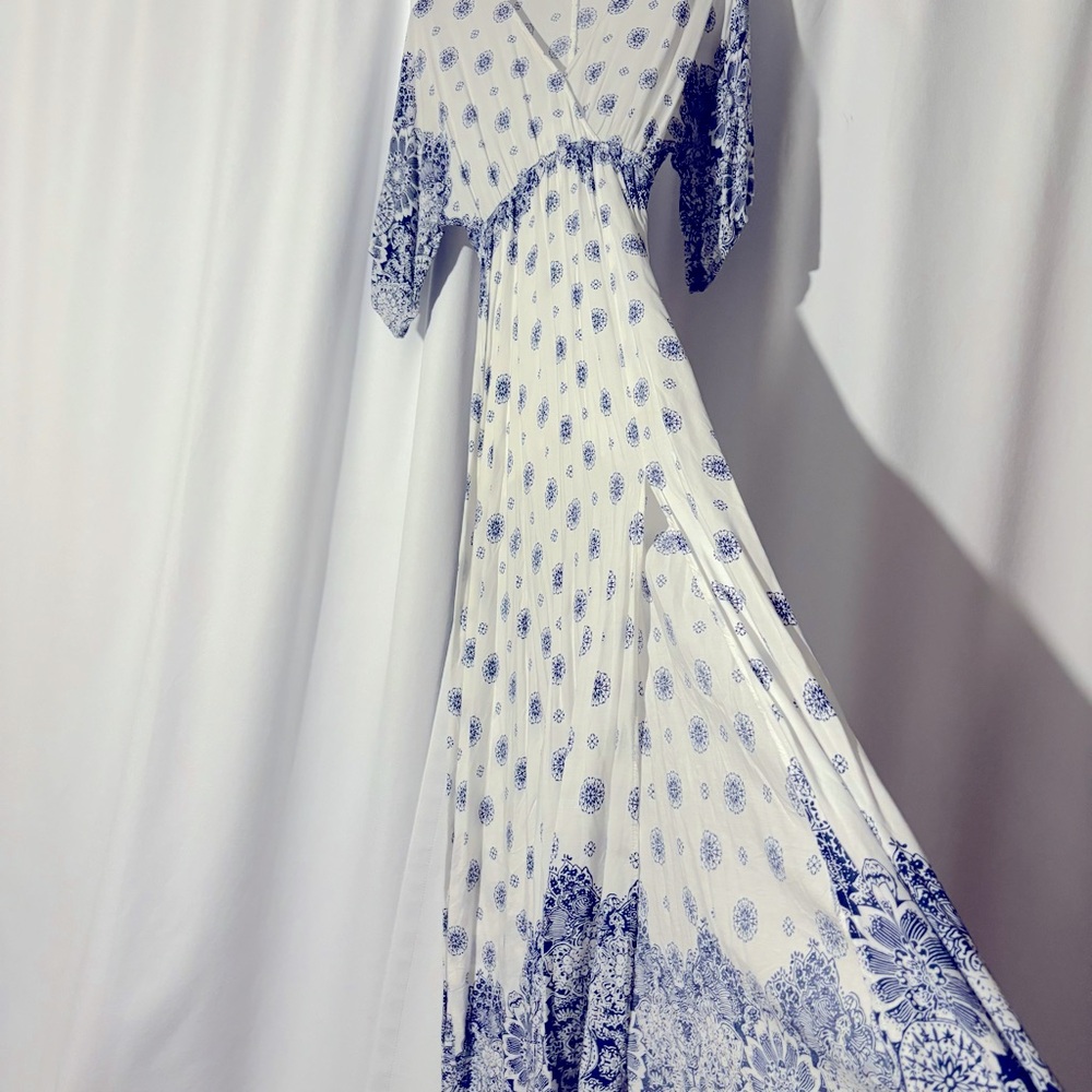 Floral Short-Sleeve Maxi Dress by Lulus